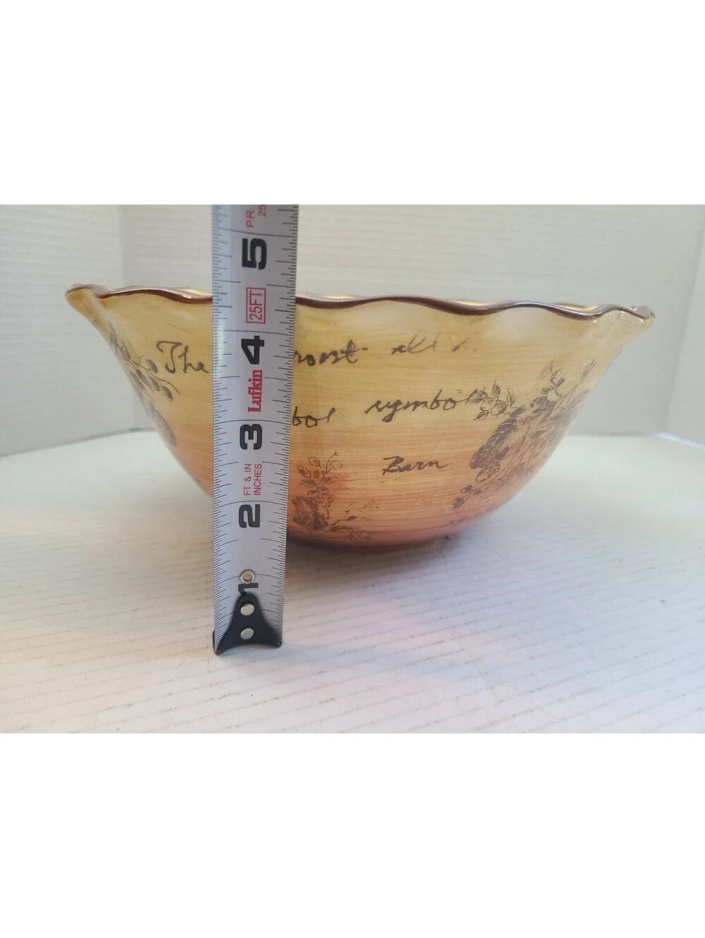 Maxcera Corp Strolling Rooster Hand Painted Serving Bowl Tuscan Farmhouse